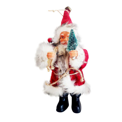 

Gobestart Ornament Santa Claus Christmas Standing Sleigh Skiing Holiday Figurine