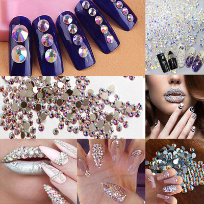 

Toponeto 1440pcs Pcs Nail Art Rhinestones Glitter Diamond Gems 3D Tips DIY Decoration