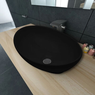 

Luxury Ceramic Basin Oval-shaped Black 161"x134"