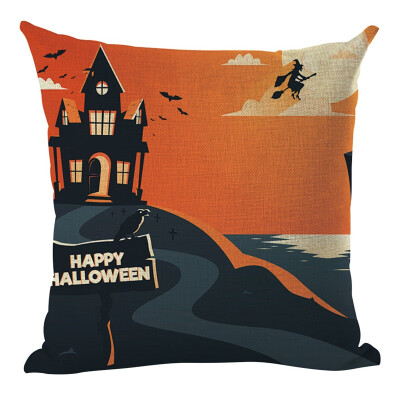 

Halloween Multi Designs Decorative Throw Pillow Cover Flax Square Pillow Case Witch for Home Bar Halloween Hot Selling Supplies