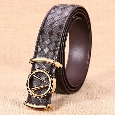 

Mens belt fashion wild youth woven belt Korean version of the trend of smooth buckle casual belt spot can be customized