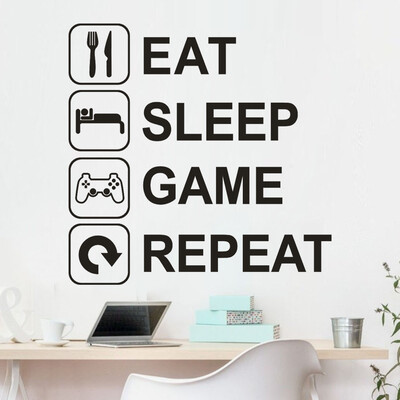 

Eat Sleep Game Repeat Removable Art Vinyl Mural Home Room Decor Wall Stickers