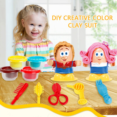 

YIWULAChristmas Gifts Childrens Hairdressers Creative DIY Clay Children Pretend Toys