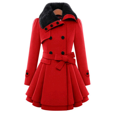 

Women Solid Warm Long Sleeve Blazer Jacket Outwear Coat Lapel Collar Overcoat