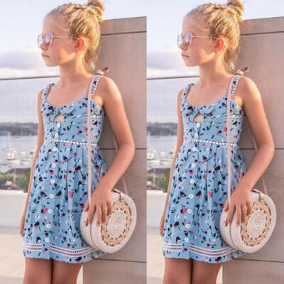 

US Toddler Kids Baby Girl Clothes Sister Matching Floral Dresses Clothes Outfits