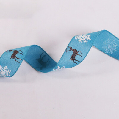 

〖Follure〗10m Long Deer Snowflake Ribbon Home Printing Christmas Tree Decoration Ribbon