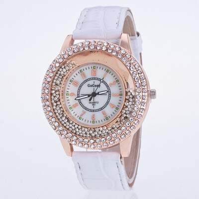 

Trend diamond-studded roller wheel decorative watch casual ladies belt quartz watch