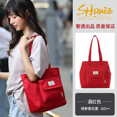 

Black canvas bag ladies slanting INSS shoulder Japanese students Korean version of large capacity literature&art 100-fold canv