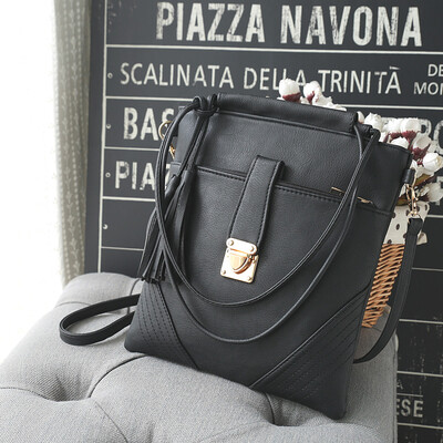 

Tailored Womens Leather Satchel Cross Body Shoulder Messenger Bag Black