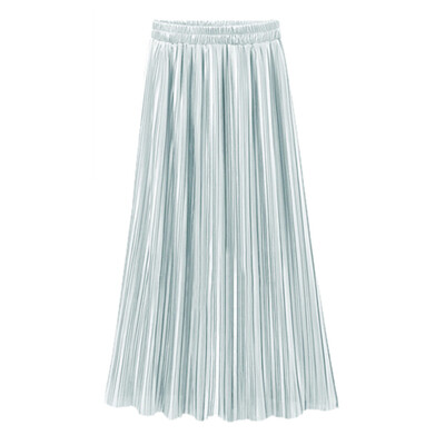

Roseonmyhand Women Vintage Casual High Waist Long Solid Fashion Daily Pleated Skirt