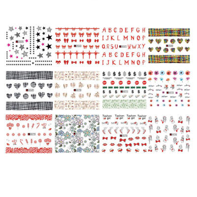 

12 Style DIY Nail Art Decoration Personality Pattern Manicure Tattoos Decal