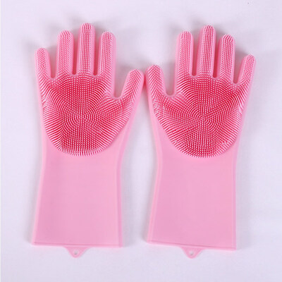 

Magic Silicone Rubber Dish Washing Gloves Kitchen Gloves Cleaning Scrubber