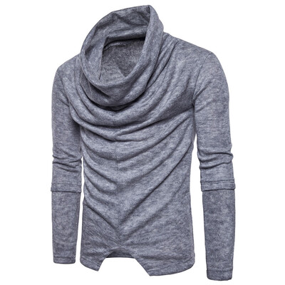 

Piles Collar Long Sleeve Asymmetric Sweater