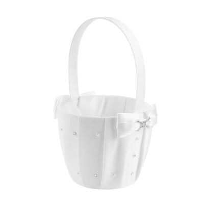 

Double Heart Drill Wedding Love Case Satin Basket Bride Flower Girl Basket