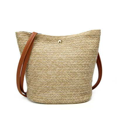 

New Style Women Handbags Hand-Woven Rattan Bag Wicker Crossbody Summer Straw Woven Purse Hasp Hand Casual Tote Bag Fashion