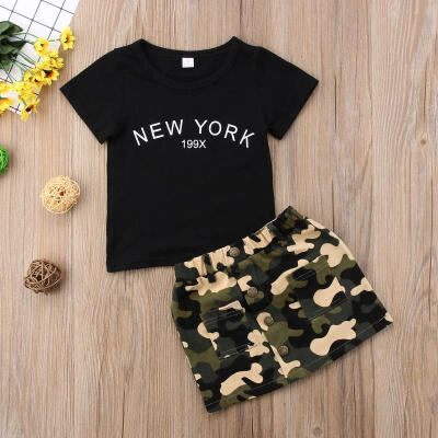 

Fashion Newborn Baby Girl Cotton T-shirt Camouflage Dress Outfit Clothes Sundress