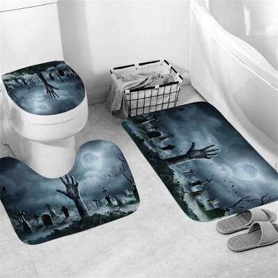 

〖Follure〗Halloween festival 3pcs Non-Slip Bath Mat Bathroom Kitchen Carpet Doormats Decor