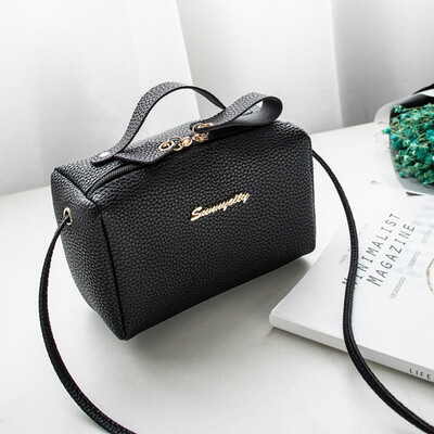 

Women 2019 New Fashion Girls Casual Hot Sales Trend Ladies Lychee Shoulder Pillow Bag Solid Color Metal Letter Crossbody Purse