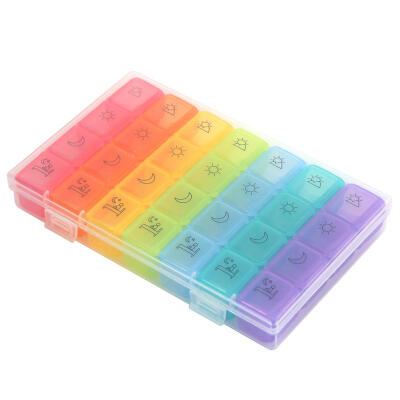 

28 Grid 7 Days Weekly Pill Case Medicine Tablet Dispenser Pill Box Splitter