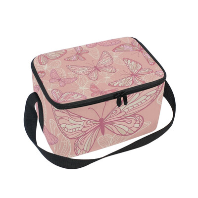 

ALAZA Insulated Lunch Box Beautiful Butterfly Lunch Bag for Men Women Portable Tote Bag Cooler Bag