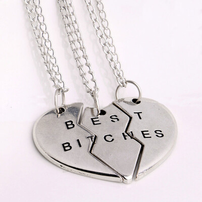 

Hot 1Set Girlfriend Lovers Pendants Necklace Best Friends Letter Heart Shaped Fashion Jewelry