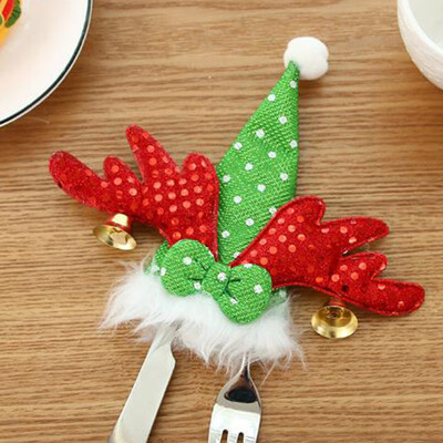 

Christmas Cutlery Bag Pockets Festive Silverware Holder Dinner Table Decoration