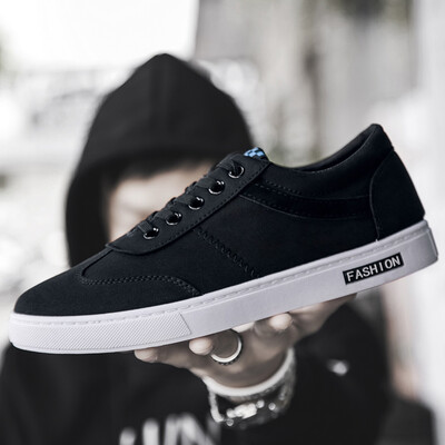 

2019 new summer mens shoes trend Korean version of mens tide shoes summer canvas casual shoes small white shoes shoes