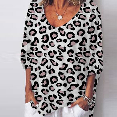 

Starmoon Fashion Women Sexy V-Neck Leopard Print Blouse T-Shirt Tops