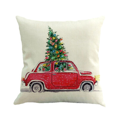 

〖Follure〗Christmas Cotton Linen Sofa Car Home Waist Cushion Cover Throw Pillow Case A