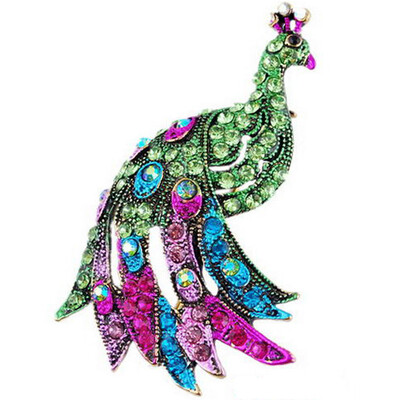 

Peacock Brooch Silver Animal Trendy Alloy Women Lady Female Wedding party For Women Best Special Gift