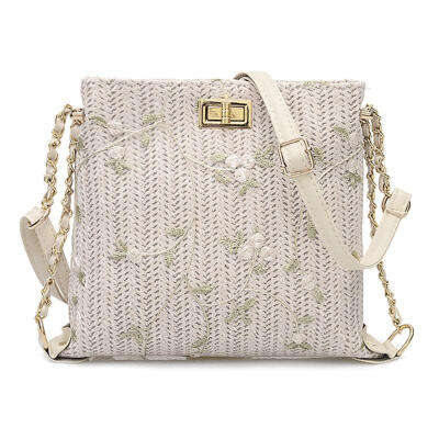 

Straw Shoulder Crossbody Messenger Bags Ladies Fresh Flower Women Handbags