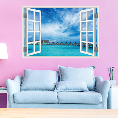 

Toponeto 3D Full Colour High Definition Nature Scenery False Faux Window Frame Wall Decals