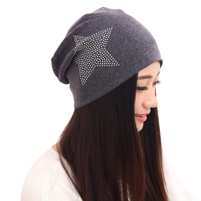 

New Autumn Fashion Knit Baggy Beanie Hat Star Warm Winter Hats Head Cap