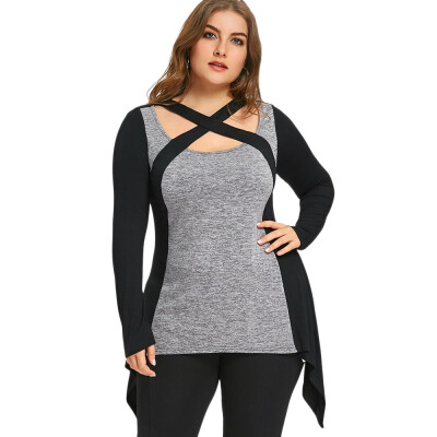 

Plus Size Marled Criss Cross T-shirt