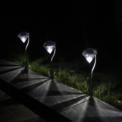 

Gobestart Outdoor LED Solar Light Pathway Landscape Ground Mount Lamp Diamond Shape Garden Lamp Fence Solar Lamp LED Light