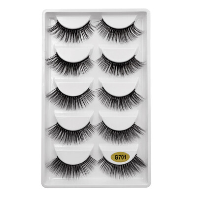 

Gobestart 5 Pair 3D Natural Thick False Fake Eyelashes Eye Lashes Makeup Extension
