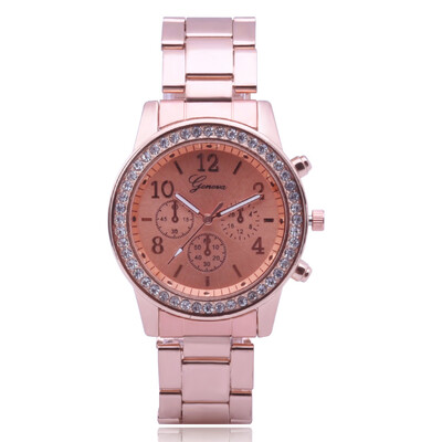 

Explosive alloy steel belt ladies watch digital diamond table