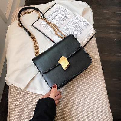 

Qiao Bani 2019 new South Korea ins fashion solid color chain tofu bag wild single shoulder diagonal trend handbags