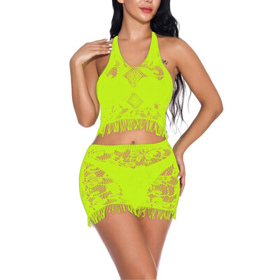 

Toponeto Fashion Women Sexy Lace Lingerie Sleepwear Bodydoll Lace Fringe suit Nightwear
