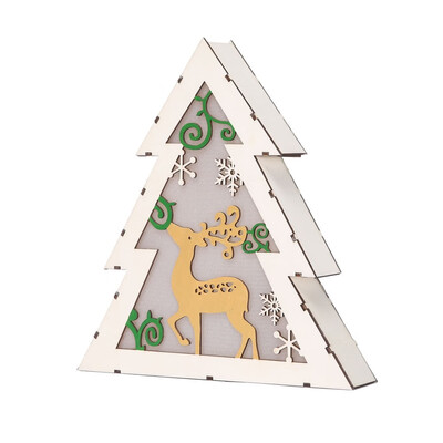 

Creative led lights shine Christmas tree wood window Christmas decorations high-end gifts
