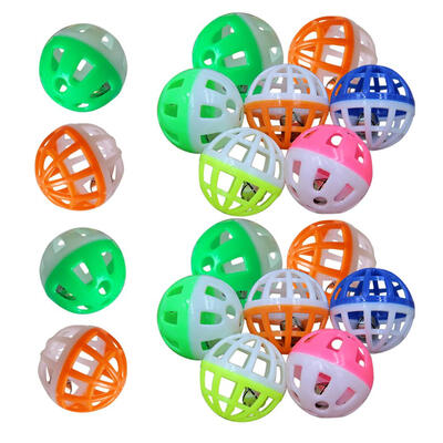 

18Pcs Pet Cat Kitten Play Balls With Jingle Bell Pounce Chase Rattle Toy
