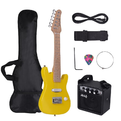 

Muslady 28 Inch Kids Children ST Electric Guitar Kit Maple Neck Paulownia Body with Mini Amplifier Guitar Bag Strap Pick String Au