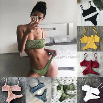 

US Women Padded Bra Bikini Set Swimsuit Women Push-up Triangle Swimwear Bathing