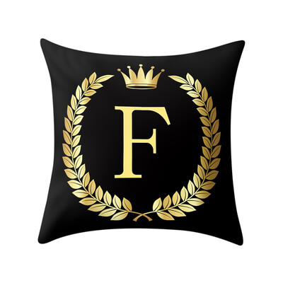 

Siaonvr Pillow Cover Black&Gold Letter Pillowcase Sofa Cushion Cover Home Decor