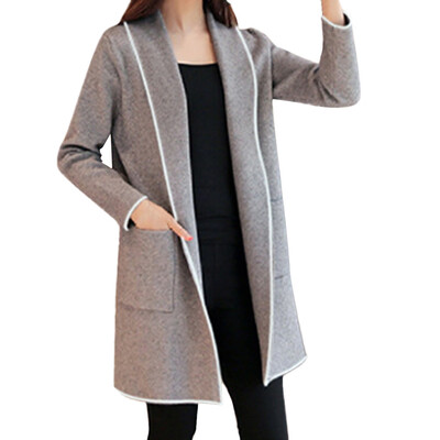

Toponeto Womens Winter Loose Wild Elegant Windbreaker Sweater Coat Cardigan