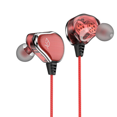 

Enke ENKOR EM200 mobile phone headset in-ear cable noise reduction quad-core double moving circle subwoofer Apple Huawei millet VIVO OPPO eat chicken computer game headset red