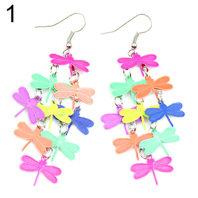 

Fashion Women Party Jewelry Decor Elegant Dragonfly Hollow Dangle Hook Earrings