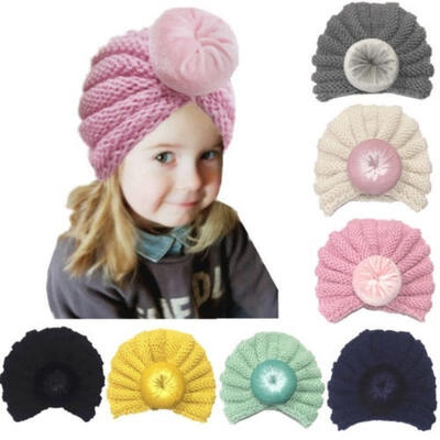 

Toddler Baby Boy Girl Cute Knit Beanie Crochet Ski Ball Cap Infant Winter Warm Hat