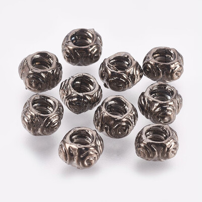 

Alloy European Stopper Beads Round Gunmetal 85mm long 85mm wide 6mm thick hole 4mm