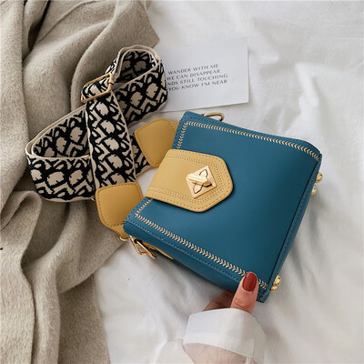 

ins texture small bag retro popular fashion womens bag2019 new bag wide-band bucket bag single-shoulder oblique bag